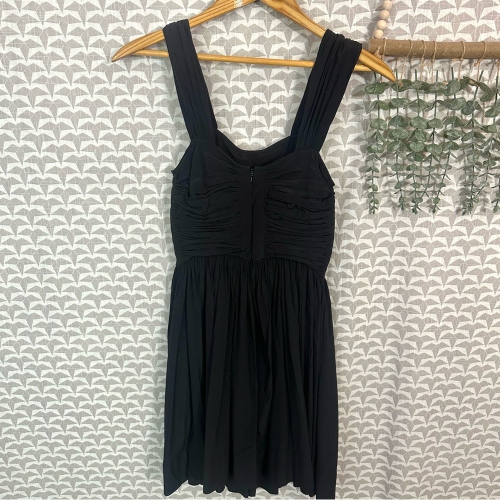 3/$22🩶 All Saints Black Silk Blend Dress Pirouette Ruched Short Size US 2 XS - Picture 4 of 9